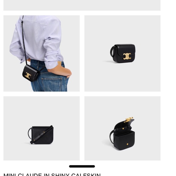 Celine Black Leather Crossbody with Gold Triomphe Hardware - Picture 12 of 12